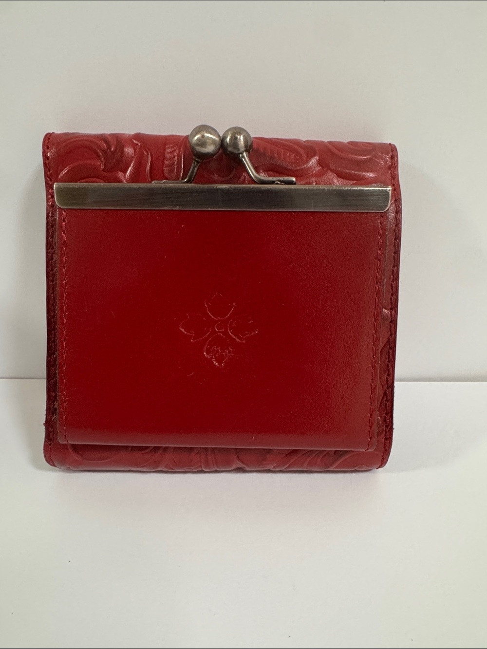Patricia Nash Red Embossed Leather Coin Wallet